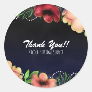 Moderne Florale Glow Chic Abendparty Geschenk Runder Aufkleber