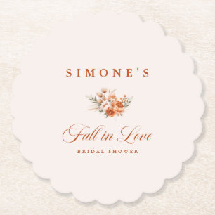 Moderne Florale Herbstliebe-Brautparty Untersetzer