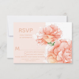 Moderne florale Hochzeit RSVP Mahlzeit Wahl Karte