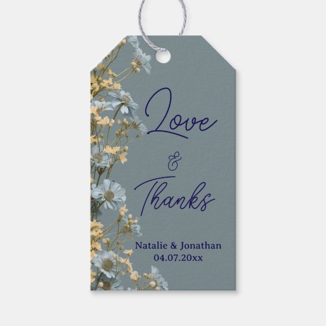Moderne Florale Hochzeits-Dankeschön  Geschenkanhänger (Vorderseite)