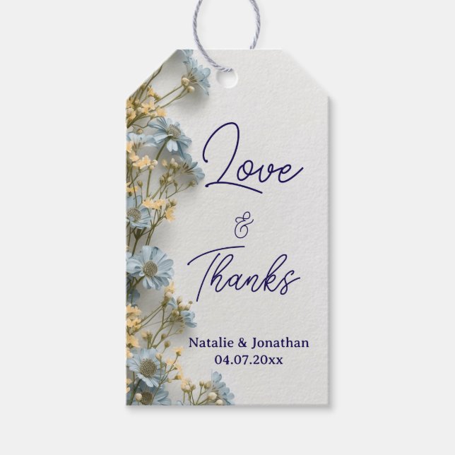 Moderne Florale Hochzeits-Dankeschön  Geschenkanhänger (Vorderseite)