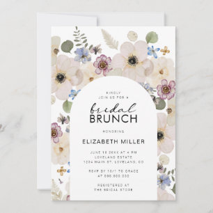 Moderne Florale Hochzeitsbrunch Einladung