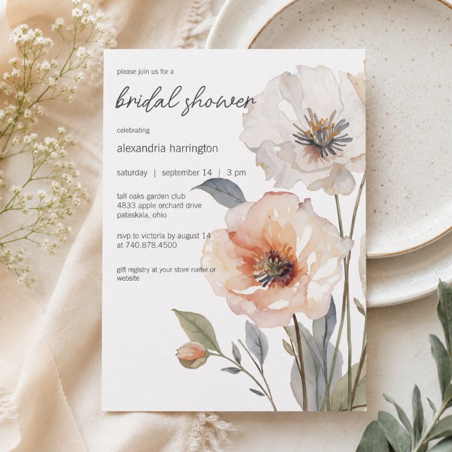 Moderne Florale Hochzeitsdusche Einladung (Von Creator hochgeladen)