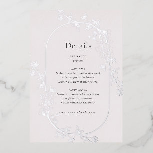Moderne Florale Hochzeitsempfangskarte mit Skizze Folieneinladung