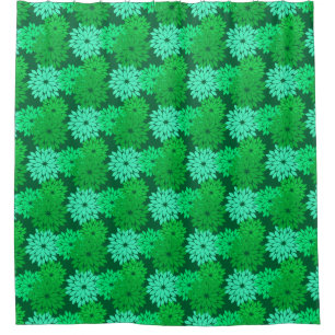 Moderne Florale Kimono-Druck, Smaragd- und Jade Gr Duschvorhang