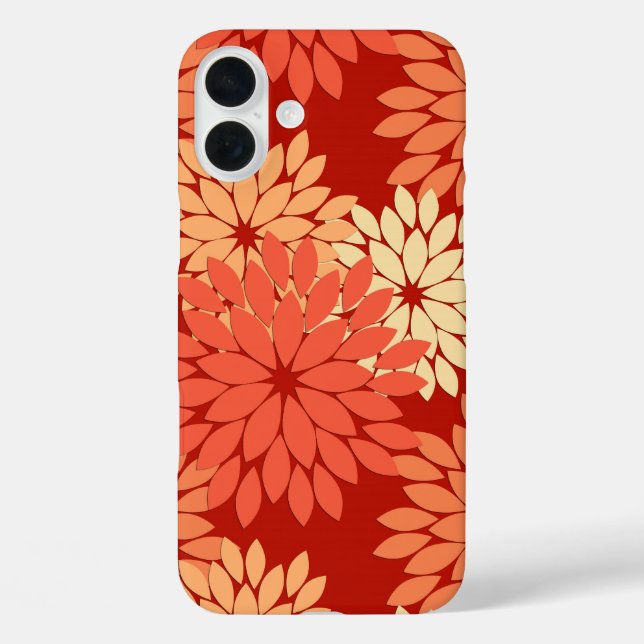 Moderne florale Kimono Print, Mandarin Orange Case-Mate iPhone Hülle (Rückseite)