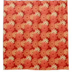 Moderne florale Kimono Print, Mandarin Orange Duschvorhang