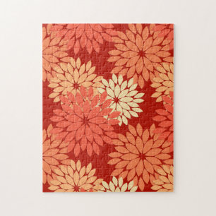 Moderne florale Kimono Print, Mandarin Orange Puzzle