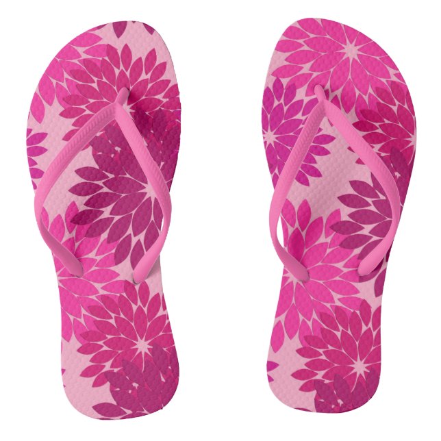 Moderne florale Kimono Print, Rosa, Fuchsia und We Flip Flops (Fußbett)