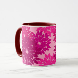 Moderne florale Kimono Print, Rosa, Fuchsia und We Tasse