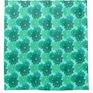 Moderne florale Kimono Print, Türkis, Aquamarin &  Duschvorhang