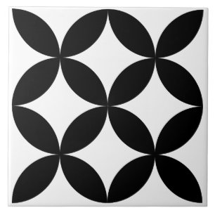 Moderne florale kreisförmige geometrische Muster Fliese