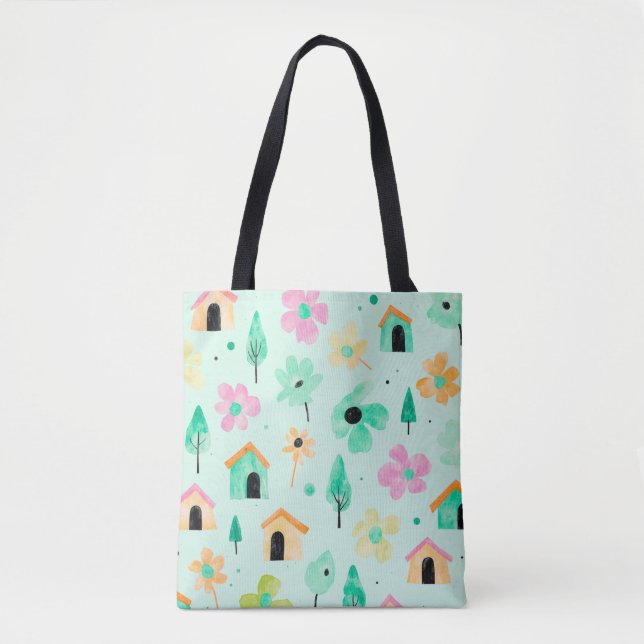 Moderne Florale Kunst-Tasche (Vorderseite)