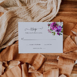 Moderne, florale Lebensfreude, muffige Lila Hochze RSVP Karte