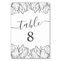 Moderne, florale Minimal Schwarz & Weiß Hochzeit