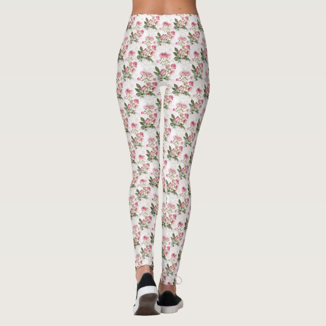 Moderne, florale, moderne, trendige, Vintage, nied Leggings (Rückseite)