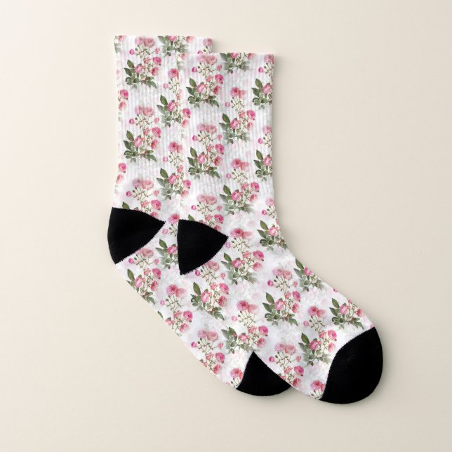 Moderne, florale, moderne, trendige, Vintage, nied Socken (Paar)