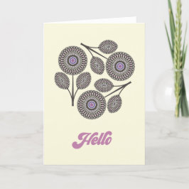 Moderne florale Note Card Mitte des Jahrhunderts Dankeskarte