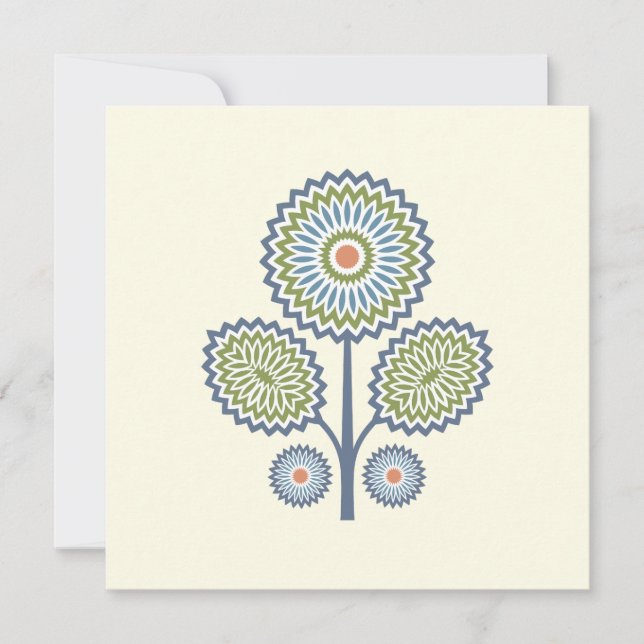 Moderne florale Note Card Mitte des Jahrhunderts i Mitteilungskarte (Vorderseite)