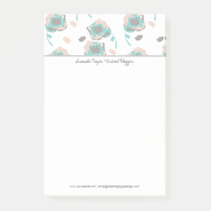 Moderne florale Pastellrosen Post-it Klebezettel