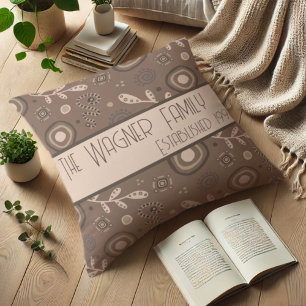 Moderne Florale Personalisierte Braune Inspirierth Kissen