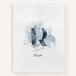 Moderne florale persönliche Monogrammbuchstabe R B Notizbuch