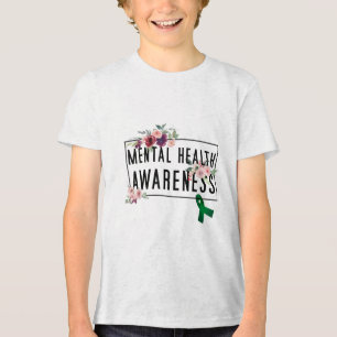 Moderne florale psychische Gesundheit Bewusstsein, Tri-Blend Shirt
