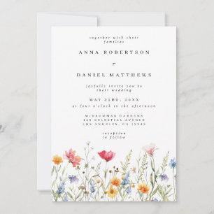 Moderne Florale QR-Code-Hochzeit Einladung