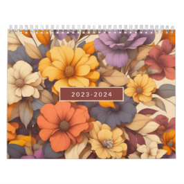 Moderne florale Retroherbstelegation Kalender