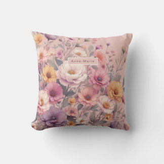 Moderne florale Rose pink mädchenhaft elegant stil Kissen