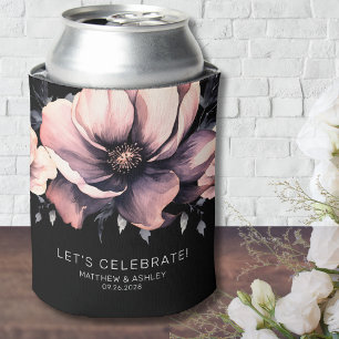 Moderne Florale Röte Rosa Elegante Hochzeit Dosenkühler