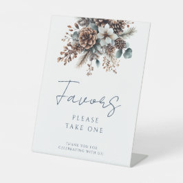 Moderne, florale Rustikale Pinecones Favoriten Sockelschild