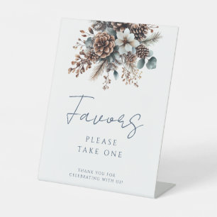 Moderne, florale Rustikale Pinecones Favoriten Sockelschild