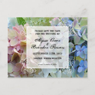 Moderne florale Save the Date Hochzeitkarten Ankündigungspostkarte