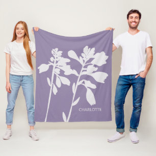 Moderne Florale Silhouette Benutzername Fleecedecke
