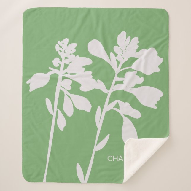 Moderne Florale Silhouette Benutzername  Sherpadecke (Vorderseite)