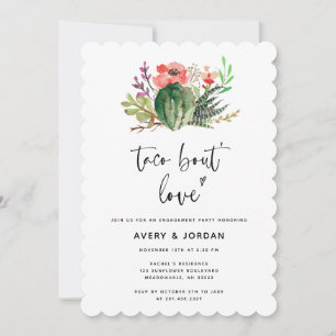 Moderne florale Taco Bout Liebe Engagement Party Einladung