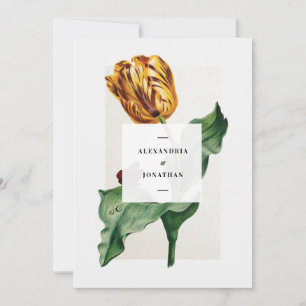 Moderne florale Tulpenhochzeit Einladung