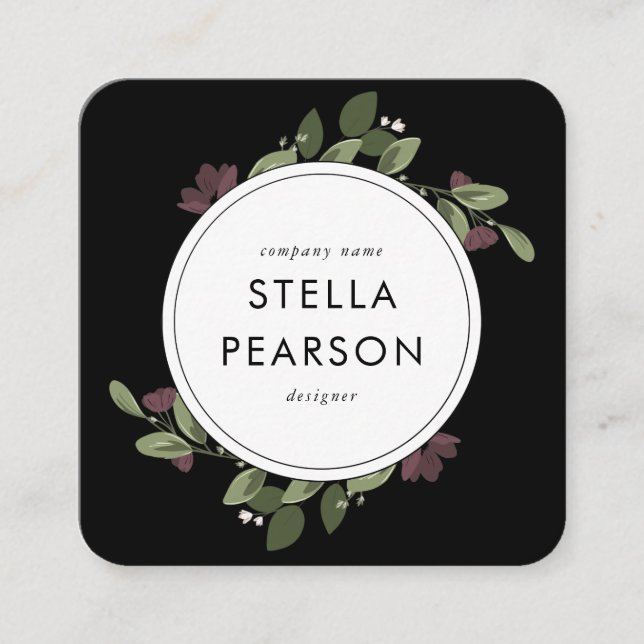 Moderne florale Visitenkarte (Vorderseite)