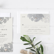 Moderne florale Wasserfarbe Elegante Wedding RSVP 