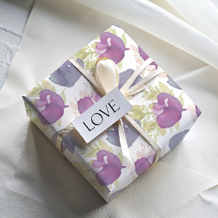 Moderne Florale Wasserfarben  Geschenkpapier Set