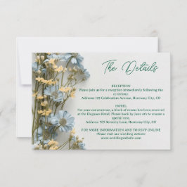 Moderne Floraleinlagekarte mit Details RSVP Karte