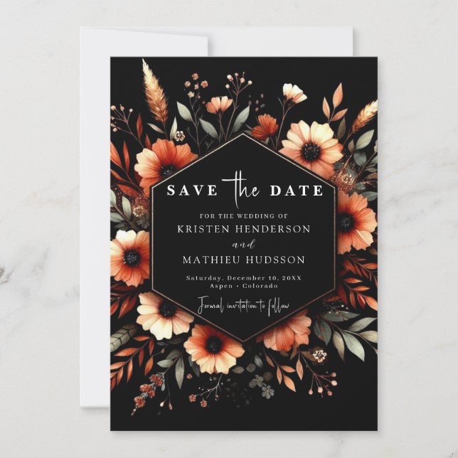Moderne Florenz Terracotta Wedding Save The Date (Vorderseite)