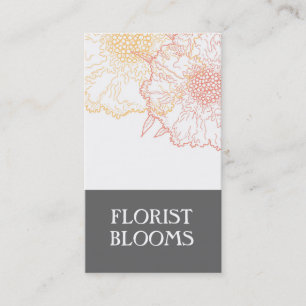 Moderne Florist Business Cards Grau Orange Red Visitenkarte