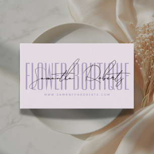Moderne Floristin Blumenboutique Lavendel Visitenkarte