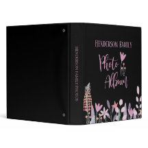 Moderne Flower Family Foto Album 3 Ring Binder
