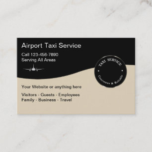 Moderne Flughafentaxidienstleistung Visitenkarte