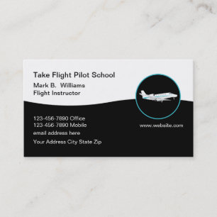 Moderne Flugschule Pilot Geschäftskarten Visitenkarte