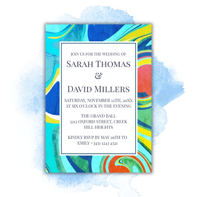 Moderne flüssige Grunge Vibranding Wedding Einladung (Von Creator hochgeladen)