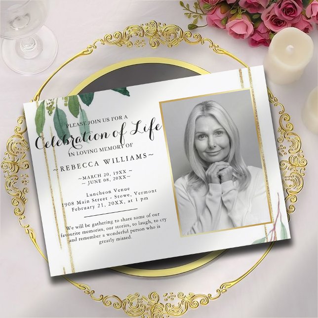 Moderne Foliage Botanisches Foto Feier des Lebens Einladung (Von Creator hochgeladen)